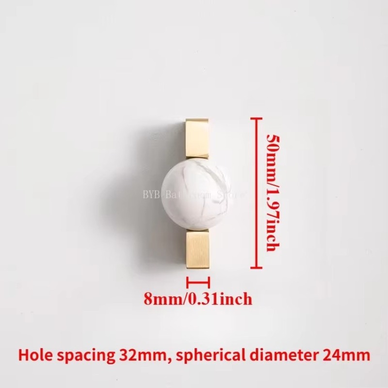 White Crystal Ball+Brass Furni - đánh giá và giá Furniture Hardware Drop Pulls